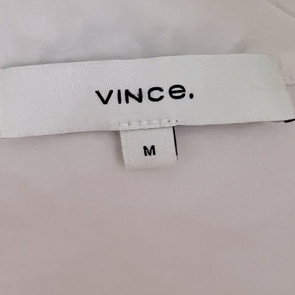 Vince 100% cotton quarter zip long sleeve pull-over, soft pink - Picture 3 of 3